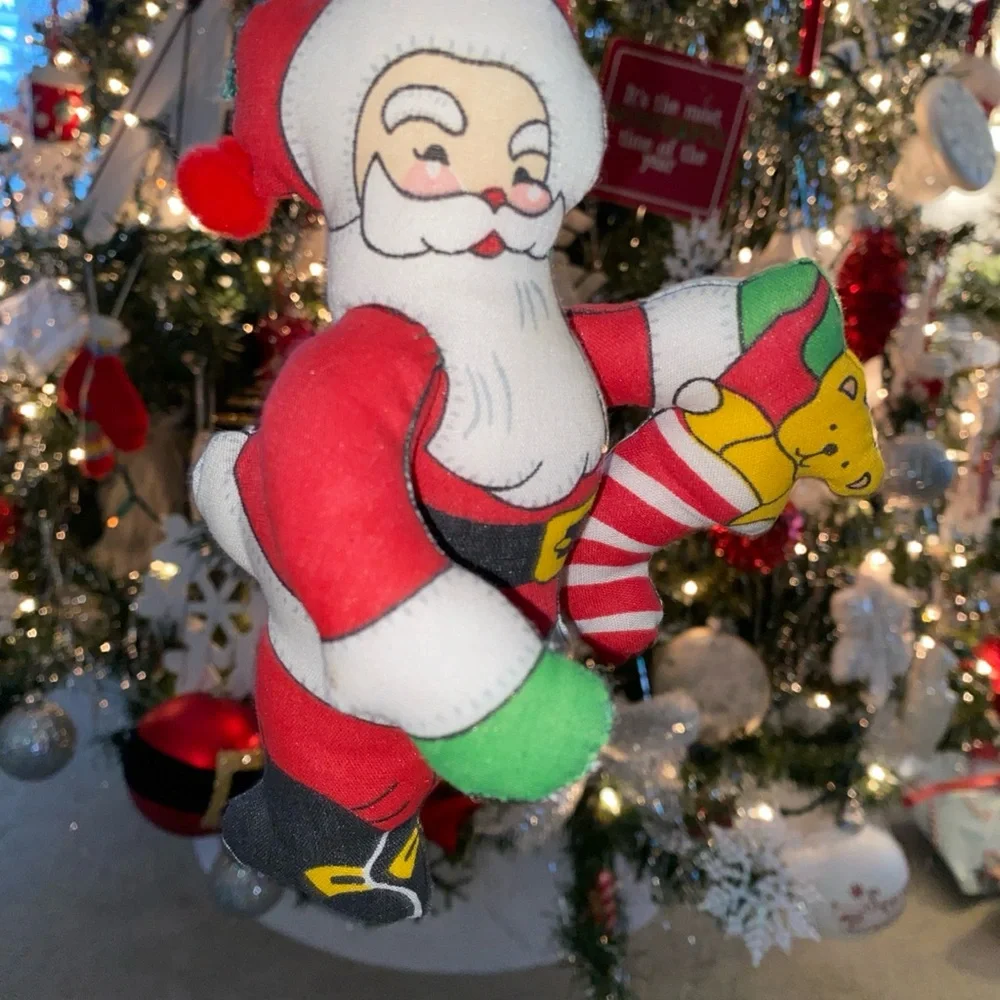 Vintage Stuff‎ Puff Fabric Handmade Santa Claus Christmas Ornament